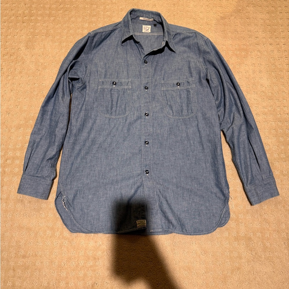 OrSlow Vintage Fit Chambray Work Shirt Size 1 / Small